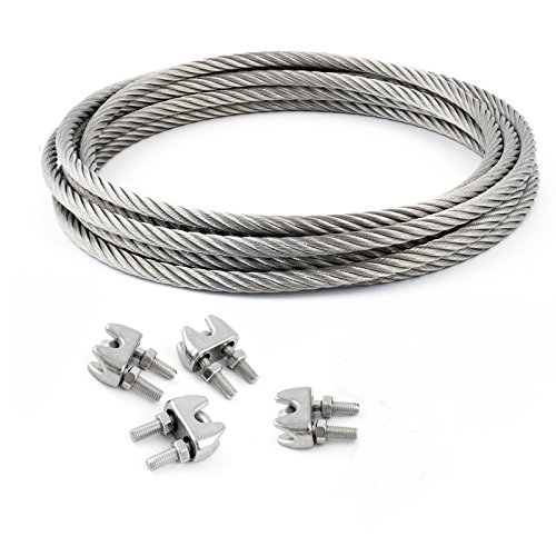 10m DRAHTSEIL EDELSTAHLSEIL SET 10mm 7x19 + 4 Bügel 10mm V4A Stahlseil Inox VA Seil Rostfrei Klemmen 10m DRAHTSEIL EDELSTAHLSEIL SET 10mm 7x19 + 4 Bügel 10mm V4A Stahlseil Inox VA Seil Rostfrei Klemmen von DQ-PP