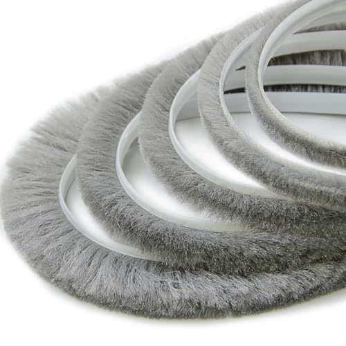 20m DQ-PP Bürstendichtung GRAU 6,9mm x 12mm Dichtungsbürste für Türen selbstklebend Bürstenleiste Winddicht Türbürste Insektenschutz von DQ-PP