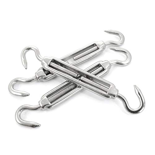 5 stück Spannschloss M5 Haken/Haken | Edelstahl AISI 316, V4A 1.4401 | Seilspanner für Drahtseil Spanner Stahlseil Draht zubehör für Seilwerk | [ DQ-PP ] von DQ-PP