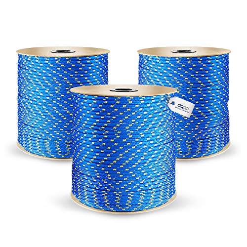 50m POLYPROPYLENSEIL 4mm BLAU Polypropylen Seil Traglast bis 180 kg Tauwerk PP Flechtleine Textilseil Leine Schnur Festmacher Rope Kunststoffseil Polyseil geflochten von DQ-PP