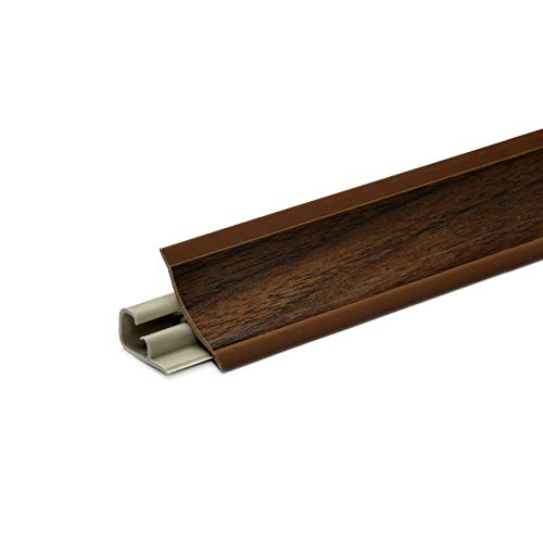 DQ-PP 0,5m WINKELLEISTE | Nuss dunkel | 23 x 23mm | PVC | GRATIS Schrauben | Küchenleiste Arbeitsplatte Abschlussleiste Leiste Küche Küchenabschlussleiste Wandabschlussleiste Tischplattenleiste von DQ-PP