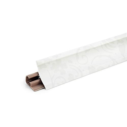 DQ-PP 1,5m WINKELLEISTE | Arabeske Weiss | 23 x 23mm | PVC | GRATIS Schrauben | Küchenleiste Arbeitsplatte Abschlussleiste Leiste Küche Küchenabschlussleiste Wandabschlussleiste Tischplattenleiste von DQ-PP