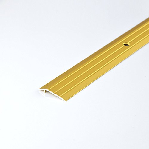 [DQ-PP] 1 x ALU PROFIL Abschlussprofil 5mm gebohrt inkl. Schrauben Farbe: gold, Länge: 90cm Teppichschiene Schweller Laminat Parkett Übergangsprofil NEU von DQ-PP