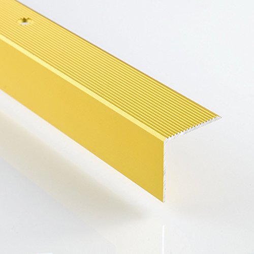[DQ-PP] 1 x ALU PROFIL -L- Winkelprofil - Winkelmaße: 30 x 30, Farbe: gold, Länge: 100cm Treppenkanten Winkelprofil Treppenwinkelprofil Treppenprofil Treppenkantenprofil NEU von DQ-PP