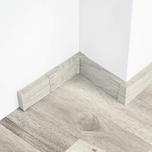 [DQ-PP] 1 x Endstück rechts 55mm PVC Eiche Chillout Laminatleisten Fussleisten aus Kunststoff PVC Laminat Dekore Fußleisten von DQ-PP
