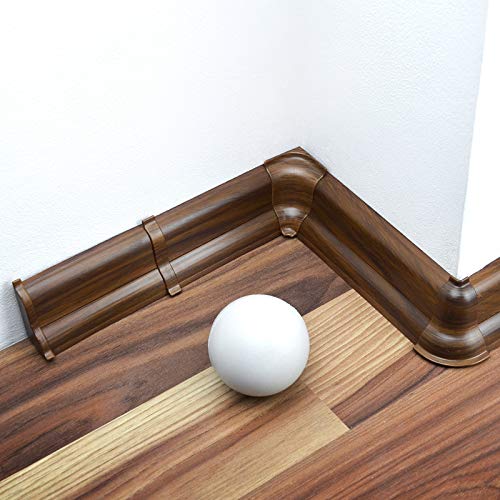 [DQ-PP] 10 Meter Sockelleisten 52mm PVC Nussbaum dunkel Laminatleisten Fussleisten aus Kunststoff Laminat Dekore von DQ-PP