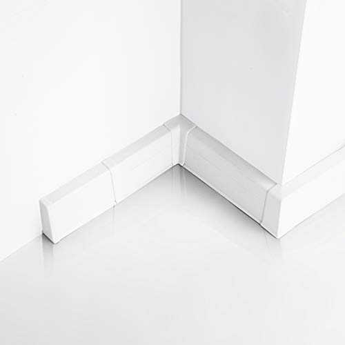 [DQ-PP] 10 Meter Sockelleisten 55mm PVC Weiß Laminatleisten Fussleisten aus Kunststoff PVC Laminat Dekore Fußleisten von DQ-PP