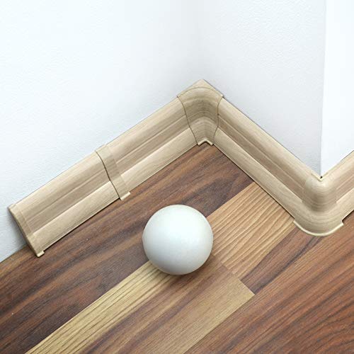 [DQ-PP] 16 Meter Sockelleisten 62mm PVC Eiche Sibirien Laminatleisten Fussleisten aus Kunststoff PVC Laminat Dekore von DQ-PP