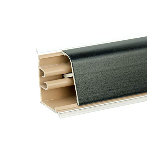 DQ-PP 3m (2m + 1m) WINKELLEISTE | Schwarz | 37 x 24mm | PVC | GRATIS Schrauben | Küchenleiste Arbeitsplatte Abschlussleiste Leiste Küche Küchenabschlussleiste Wandabschlussleiste von DQ-PP