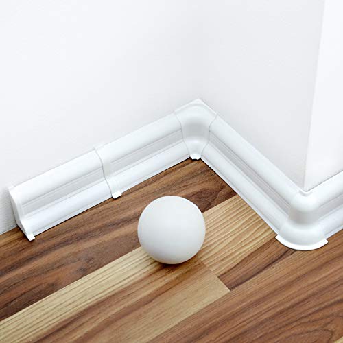 5 D/übel Laminatleisten Fussleisten aus Kunststoff PVC Laminat Dekore 2,5m SOCKELLEISTEN 52mm PCV wei/ß DQ-PP