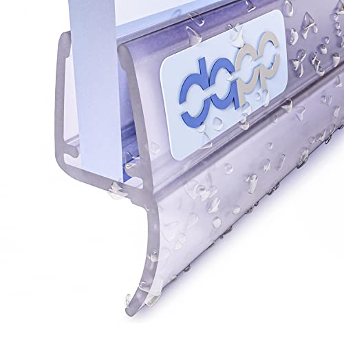 DQ-PP Duschdichtung 200cm | Dichtung für 6mm – 8mm Glastür Stärke | UK25 | Wasserablaufprofil Wasserabweisprofil | Duschkabinen Duschabdichtung Duschwand | Ersatzteile für Duschkabine | Transparent von DQ-PP