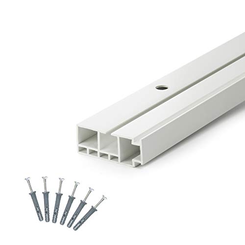 DQ-PP 300cm (2 x 150 + Verbinder) Gardinenschienen PVC 1 - läufig Innenlaufschienen Deckenschiene von DQ-PP