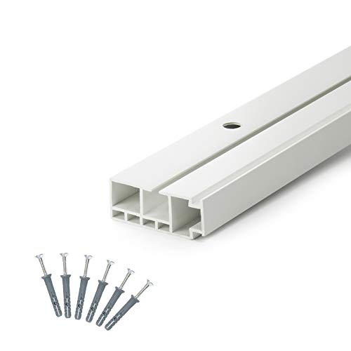 DQ-PP 330cm (1 x 150 cm + 2X 90 cm + Verbinder) Gardinenschienen PVC 1 - läufig Innenlaufschienen Deckenschiene von DQ-PP