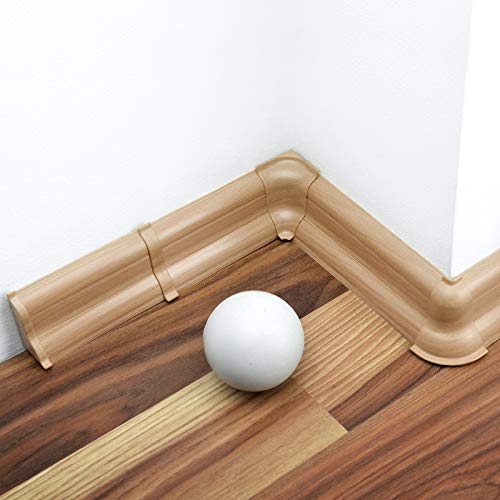 [DQ-PP] 50 Meter Sockelleisten 52mm PVC Buche naturlich Laminatleisten Fussleisten aus Kunststoff Laminat Dekore von DQ-PP