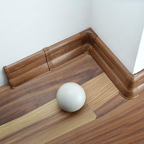 [DQ-PP] 70 Meter Sockelleisten 62mm PVC Eiche Tabak Laminatleisten Fussleisten aus Kunststoff PVC Laminat Dekore von DQ-PP