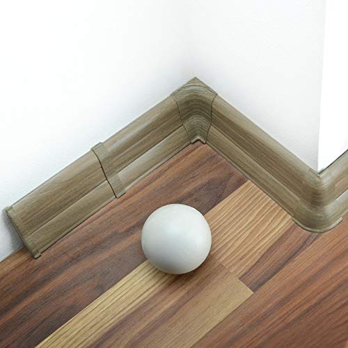 [DQ-PP] 70 Meter Sockelleisten 62mm PVC Eiche grau Laminatleisten Fussleisten aus Kunststoff PVC Laminat Dekore von DQ-PP