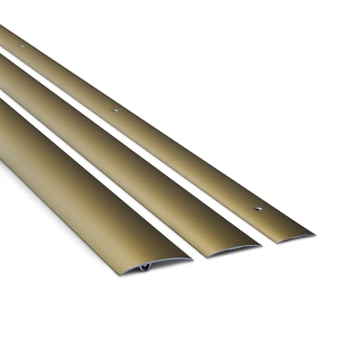 DQ-PP Aluminium Übergangsprofil – Sahara – 40mm – 93cm – Selbstklebend – Türleiste – Für Bodenbelag, Laminat, Vinyl – Windschutz – 0,93m Übergangsleiste von DQ-PP