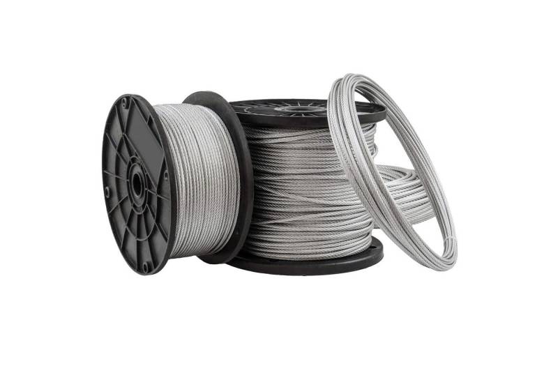 DQ-PP DQ-PP STAHLSEIL 15m, 1-2mm, 1x19, galvanisch verzinktes Drahtseil Seil, Windenseil, Forstseil, Spannseil von DQ-PP