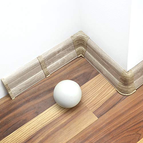 [DQ-PP] 1x Endstück links 62mm PVC Eiche weiß Laminatleisten Fussleisten aus Kunststoff PVC Laminat Dekore von DQ-PP