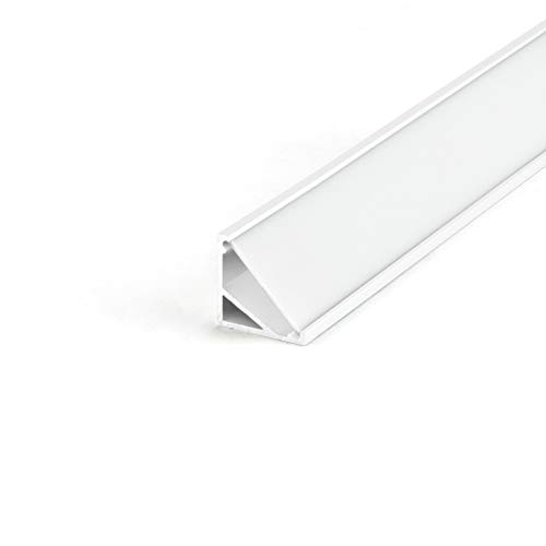 DQ-PP LED ALUMINIUM PROFIL | Kabi | 1m | weiß | milchglas Abdeckung | ohne Klammern und ohne Endkappen | Alu Schiene Leiste für LED-Streifen von DQ-PP