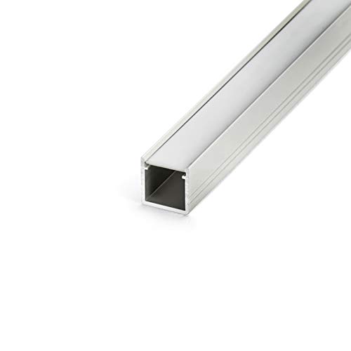 DQ-PP LED ALUMINIUM PROFIL | Smart | 1m | alu-eloxiert | satiniert Abdeckung | ohne Klammern und ohne Endkappen | Alu Schiene Leiste für LED-Streifen von DQ-PP