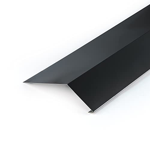 DQ-PP Rinneneinhang | 2 m | Anthrazit | RAL 7021 | 170 mm x 70 mm | Aluminium Traufblech | Obere Rinnenleiste | Für Dachrinnen, Regenrinnen | für jede Art von Dach | Schwarzgrau von DQ-PP