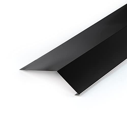 DQ-PP Rinneneinhang | 2 m | Schwarz | RAL 9005 | 120 mm x 70 mm | Aluminium Traufblech | Obere Rinnenleiste | Für Dachrinnen, Regenrinnen | für jede Art von Dach | Tiefschwarz von DQ-PP