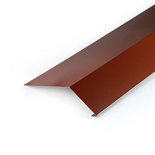 DQ-PP Rinneneinhang | 5 m (5 x 1 m) | Ziegel | RAL 8004 | 120 mm x 70 mm | Aluminium Traufblech | Obere Rinnenleiste | Für Dachrinnen, Regenrinnen | für jede Art von Dach | Kupferbraun von DQ-PP