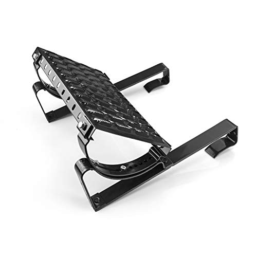 DQ-PP STEIGTRITT SET | 80cm | Schwarz RAL 9005 | Stahl verzinkt | Dachtritt Komplett für Dachziegel | Kaminpodest Steigtritt Dach | Gitterrost Tritt von DQ-PP