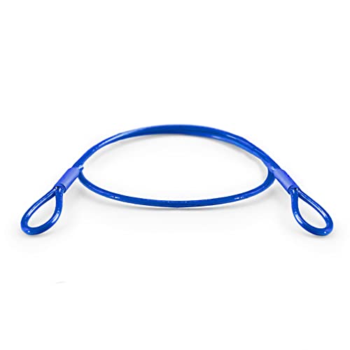 DQ-PP Stahlseil ummantelt mit Ösen | Länge: 4 m / 400 cm | Stärke: 3 mm / 6 mm | Farbe: Blau | Stahlkabel mit Schlaufen Schlaufseil | Diebstahlsicherung für Gartenmöbel, Fahrrad von DQ-PP