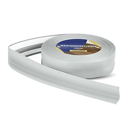 DQ-PP WEICHSOCKELLEISTE | 5m | grau | 32x23mm | PVC | selbstklebend | Knickwinkel Fussleisten Gummileiste Sockelleiste Winkelprofil Abschlussleiste Bodenleiste von DQ-PP