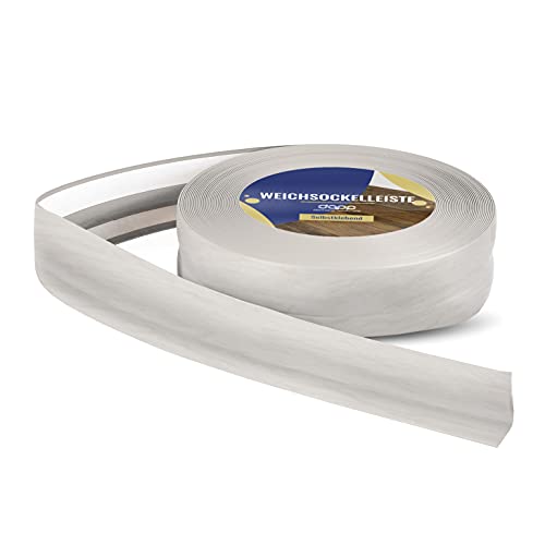 DQ-PP WEICHSOCKELLEISTE | 75m (3x25m) | birke | 32x23mm | PVC | selbstklebend | Knickwinkel Fussleisten Gummileiste Sockelleiste Winkelprofil Abschlussleiste Bodenleiste von DQ-PP