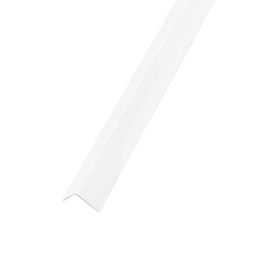 DQ-PP WINKELPROFIL | 10x10mm | 50m (50x 1m) | Farbe: Weiss | Material: PVC | Kunststoff Winkelleiste | Außenecke Kantenschutz Wand L Profil Eckprofil Kunststoffwinkel von DQ-PP