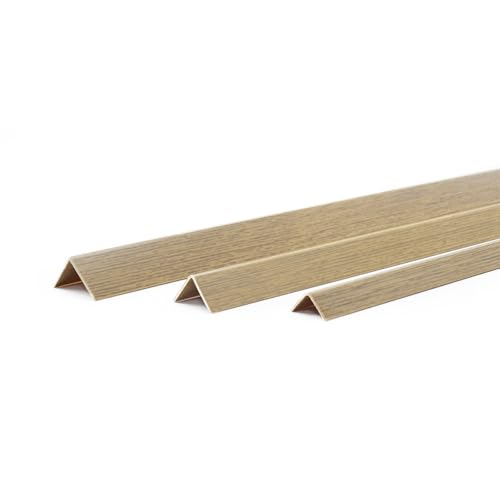 DQ-PP WINKELPROFIL – Größe: 15x15mm – Länge: 10m (5x 2m) – Farbe: Eiche – Material: PVC – Kunststoff Winkelleiste – Außenecke Kantenschutz Wand Eckprofil Kunststoffwinkel L-Profil von DQ-PP