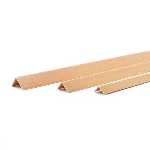DQ-PP WINKELPROFIL – Größe: 20x20mm – Länge: 50m (25x 2m) – Farbe: Buche – Material: PVC – Kunststoff Winkelleiste – Außenecke Kantenschutz Wand Eckprofil Kunststoffwinkel L-Profil von DQ-PP