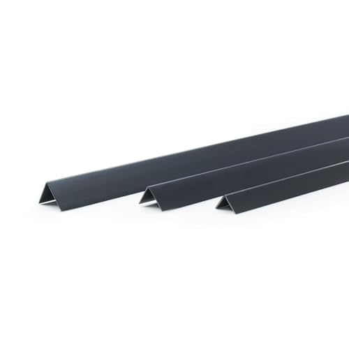 DQ-PP WINKELPROFIL – Größe: 25x25mm – Länge: 10m (5x 2m) – Farbe: Schwarz – Material: PVC – Kunststoff Winkelleiste – Außenecke Kantenschutz Wand Eckprofil Kunststoffwinkel L-Profil von DQ-PP