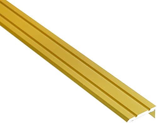 DQ-PP Winkelprofil | Profilmaße - 25mm x 10mm selbstklebend | Gold | 100cm | Aluminium | 1m | Winkelleiste | Abschlussprofil | Treppenkantenprofil | Treppenabschluss von DQ-PP