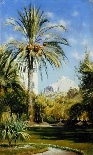 DQCJIYIGL Bekannt Leinwand Drucken Poster Bilder Leinwand Die gärten des königlichen Palastes mit blick auf den lykavitos-hügel Athen von peder Monsted für Office Home Decor 60x90cm von DQCJIYIGL