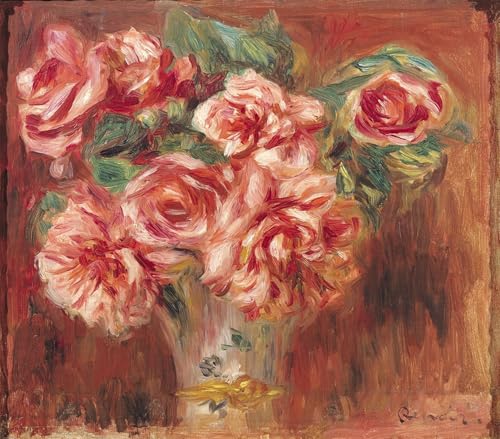 DQCJIYIGL Bekannt Leinwand Drucken Poster Bilder Leinwand Rosen in einer Vase von pierre auguste renoir Wand Bilder Dekoration für Office Home Decor 60x90cm von DQCJIYIGL