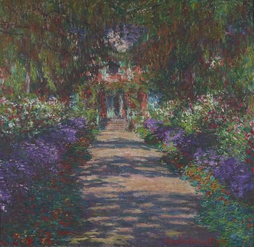 DQCJIYIGL Bekannt Leinwand Drucken Poster Bilder Leinwand Weg in monets Garten in giverny. von claude monet Wand Bilder Dekoration für Office Home Decor 60x90cm von DQCJIYIGL