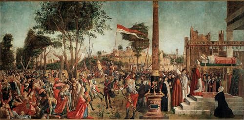 DQCJIYIGL Bekannt Leinwand Drucken Poster Bilder Leinwand Zyklus des Lebens der heiligen Ursula das Martyrium der Pilger von Vittore Carpaccio Wand Bilder Dekoration für Office Home Decor 60x90cm von DQCJIYIGL