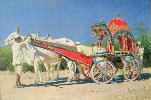 DQCJIYIGL Bekannt Poster Wandbilder Dekoration Wandbild Fahrzeug eines reichen Mannes in Delhi von Vasili Vasilievich Vereshchagin Leinwand Drucke für Wanddekoration 60x90cm von DQCJIYIGL