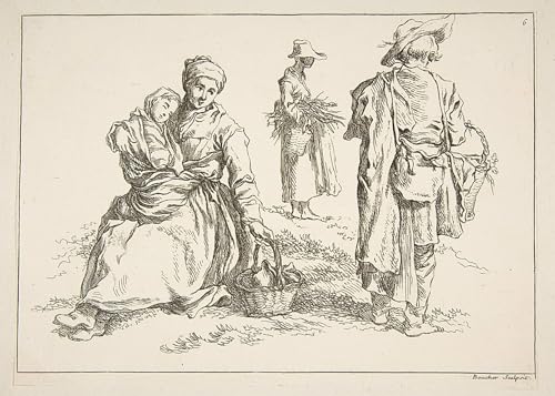 DQCJIYIGL Bekannt Poster Wandbilder Dekoration Wandbild Menschen Schwarz-Weiß-Zeichnung auf Leinwand von François Boucher Leinwand Drucke für Wanddekoration 60x90cm von DQCJIYIGL