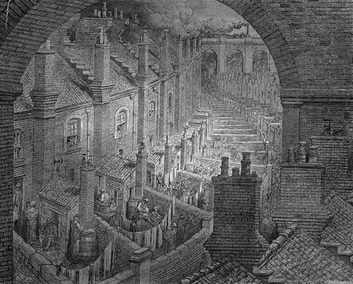 DQCJIYIGL Bekannt Poster Wandbilder Dekoration Wandbild Slums Von London Gravur Von Gustave Dore Leinwand Drucke für Wanddekoration 60x90cm von DQCJIYIGL