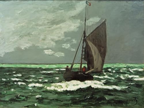 DQCJIYIGL Berühmte Gemälde HD Leinwanddruck Graffti Kunst Poster Seestück Sturm von claude monet Kunst Porträt für Schlafzimmer Home Decor 60x90cm von DQCJIYIGL