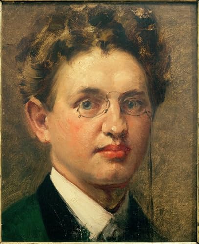 DQCJIYIGL Berühmte Gemälde HD Leinwanddruck Graffti Kunst Poster Selbstportrait En Face mit Kneifer von Curt Herrmann Kunst Porträt für Schlafzimmer Home Decor 60x90cm von DQCJIYIGL
