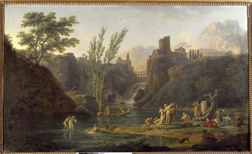 DQCJIYIGL Berühmte Gemälde Leinwand Plakat Abstrakter Druck Das Gemälde „morgenbadende“ Von Claude Vernet Tier Poster für Heimtextilien 60x90cm von DQCJIYIGL