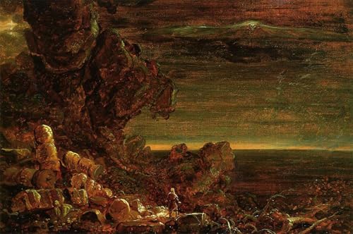 DQCJIYIGL Berühmte Gemälde Leinwand Plakat Abstrakter Druck Das Kreuz und die Welt: Studie für Der Pilger der Welt auf seiner Reise“ Cole Tier Poster für Heimtextilien 60x90cm von DQCJIYIGL