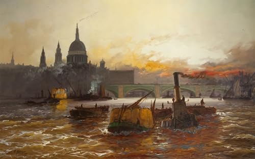 DQCJIYIGL Berühmte Gemälde Leinwand Plakat Abstrakter Druck Der Pool von London von Edwin Henry Eugene Fletcher Tier Poster für Heimtextilien 60x90cm von DQCJIYIGL