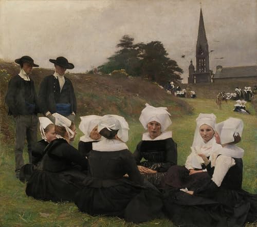 DQCJIYIGL Berühmte Gemälde Leinwand Plakat Abstrakter Druck Die bretonischen Frauen bei der Begnadigung von Pascal Adolph Jean Dagnan Bouveret Tier Poster für Heimtextilien 60x90cm von DQCJIYIGL